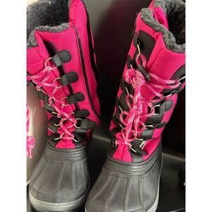 Pajar Canada Waterproof Winter Snow Boots‎ Pink Lace Up Cold Weather Boots